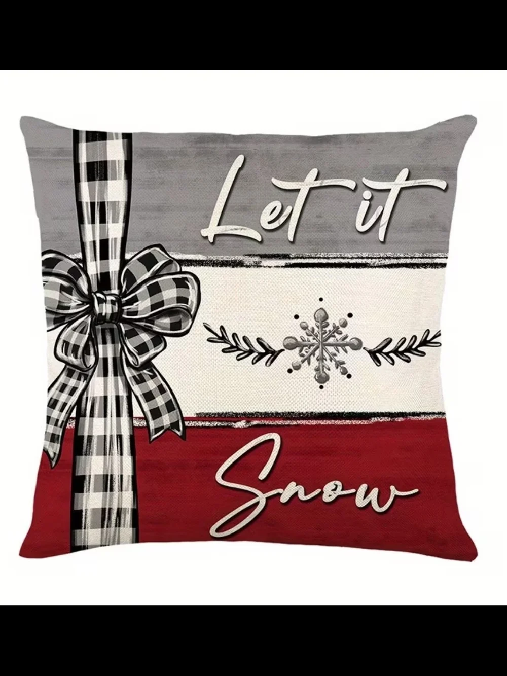 Holiday Decorative Throw Pillow Set - Red, White, Gray [ Pillow Covers]